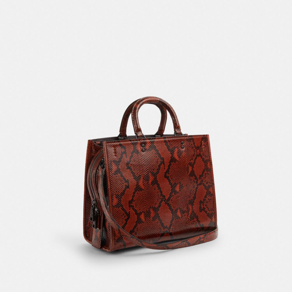 Pewter/Orange Coach Rogue Bag In Snakeskin | COH865135