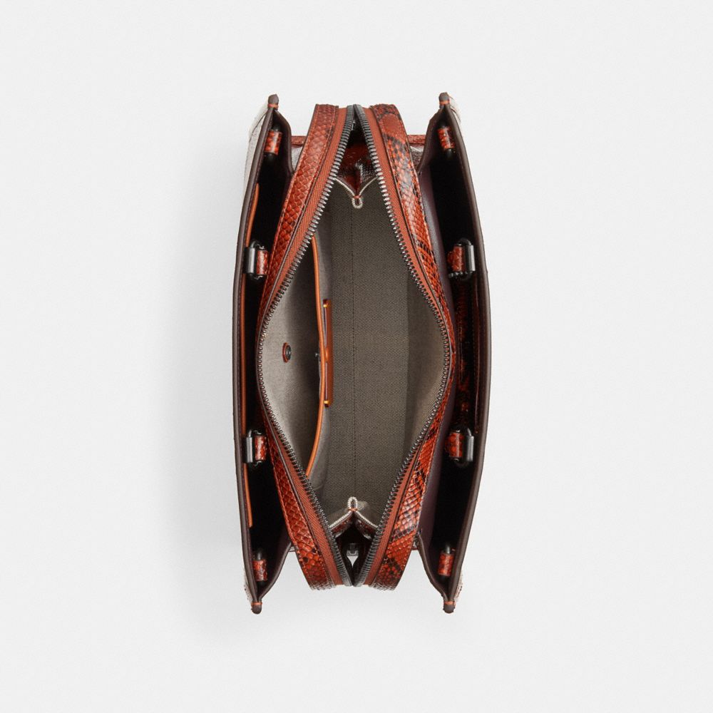 Pewter/Orange Coach Rogue Bag In Snakeskin | COH865135
