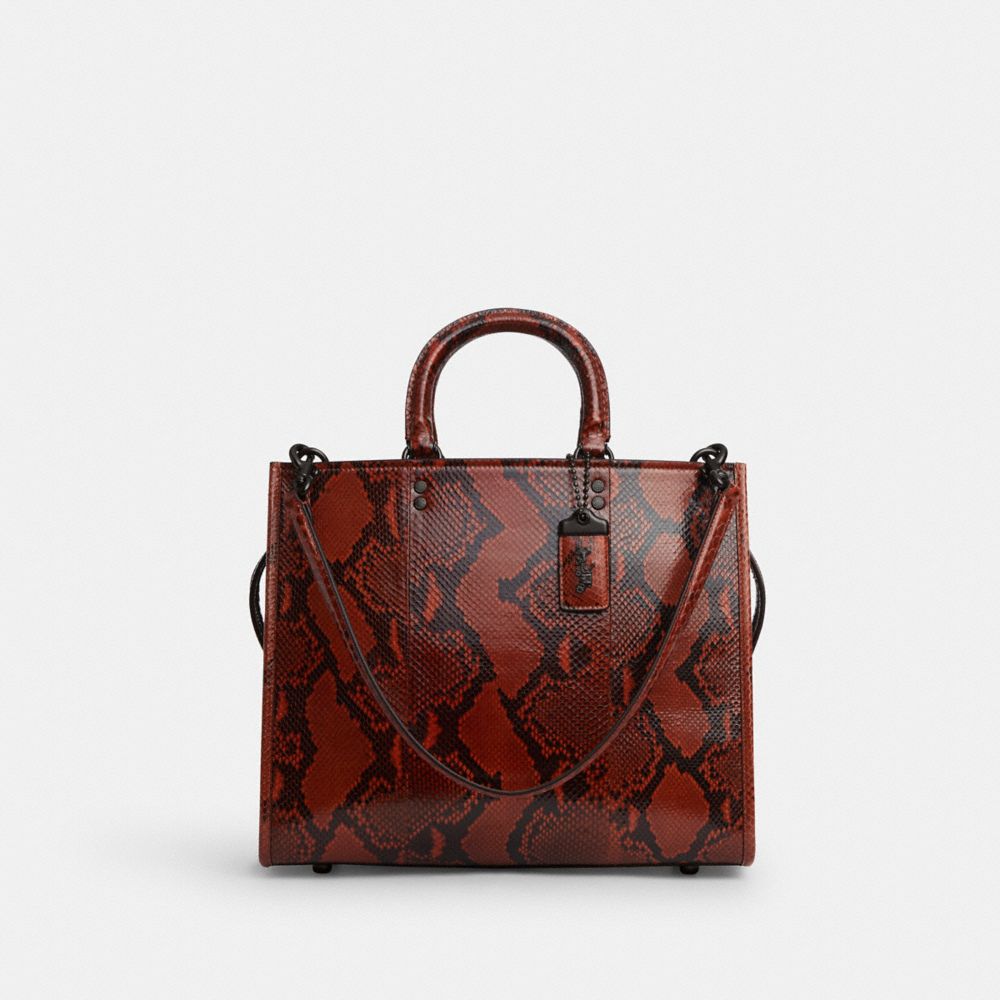 Pewter/Orange Coach Rogue Bag In Snakeskin | COH865135