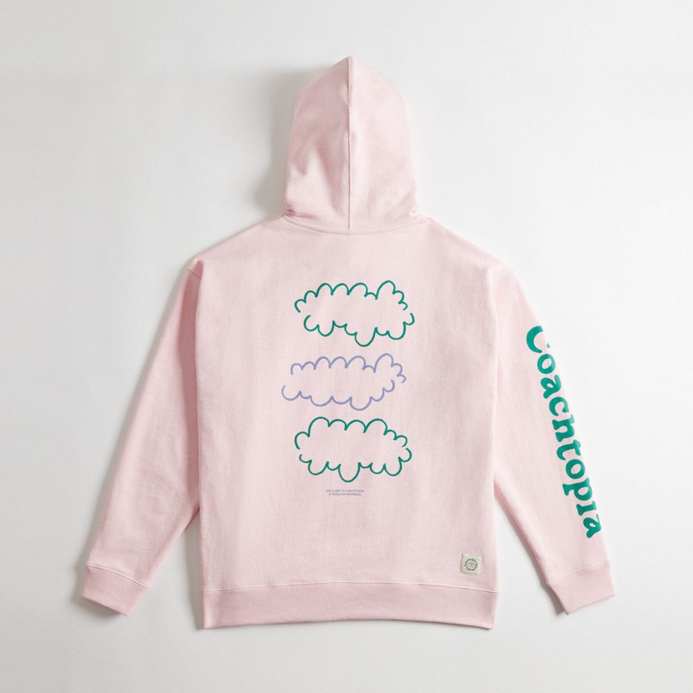 Pink/Multi Coach Hoodie In 100% Recycled Cotton: 3 Clouds | COH866898