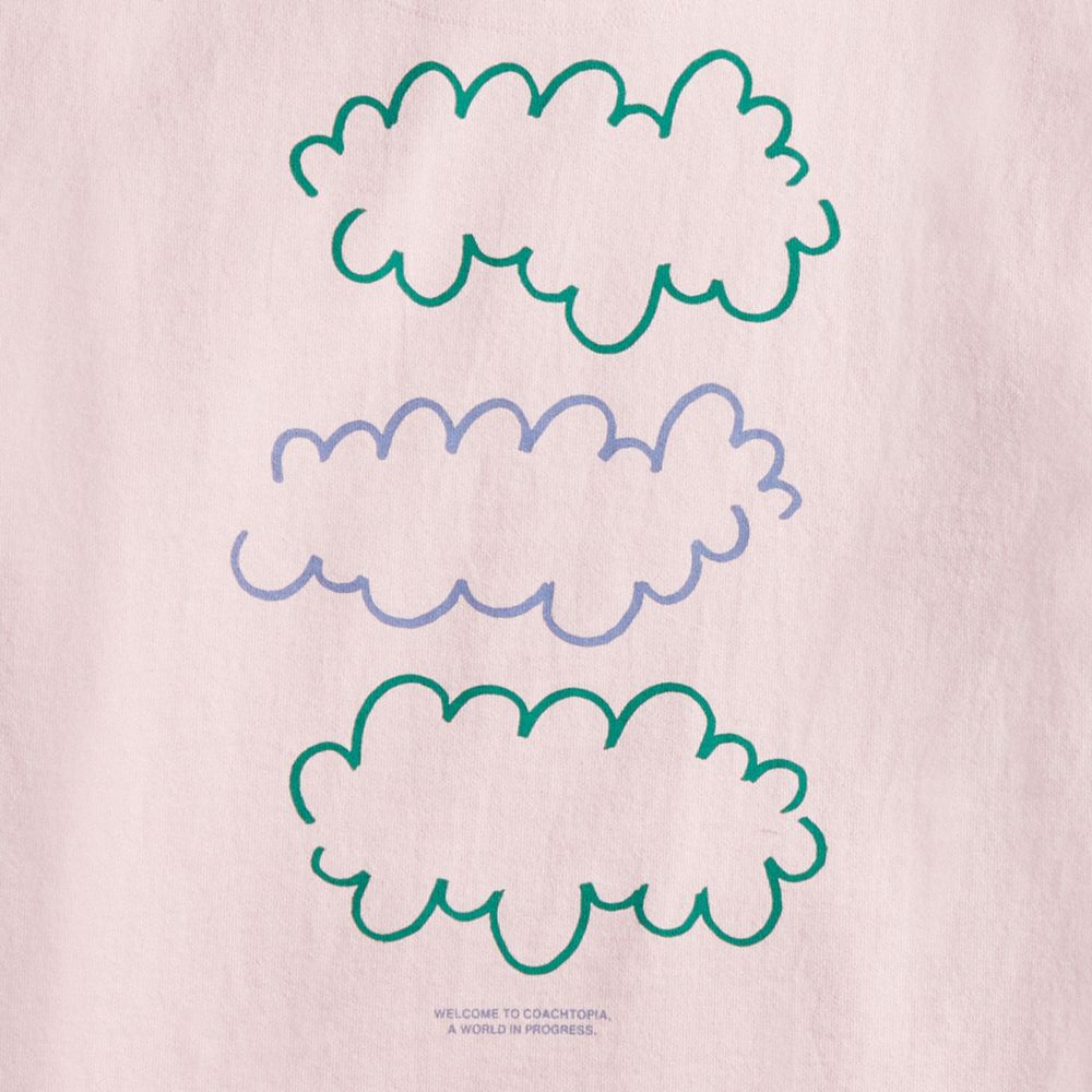 Pink/Multi Coach Hoodie In 100% Recycled Cotton: 3 Clouds | COH866898