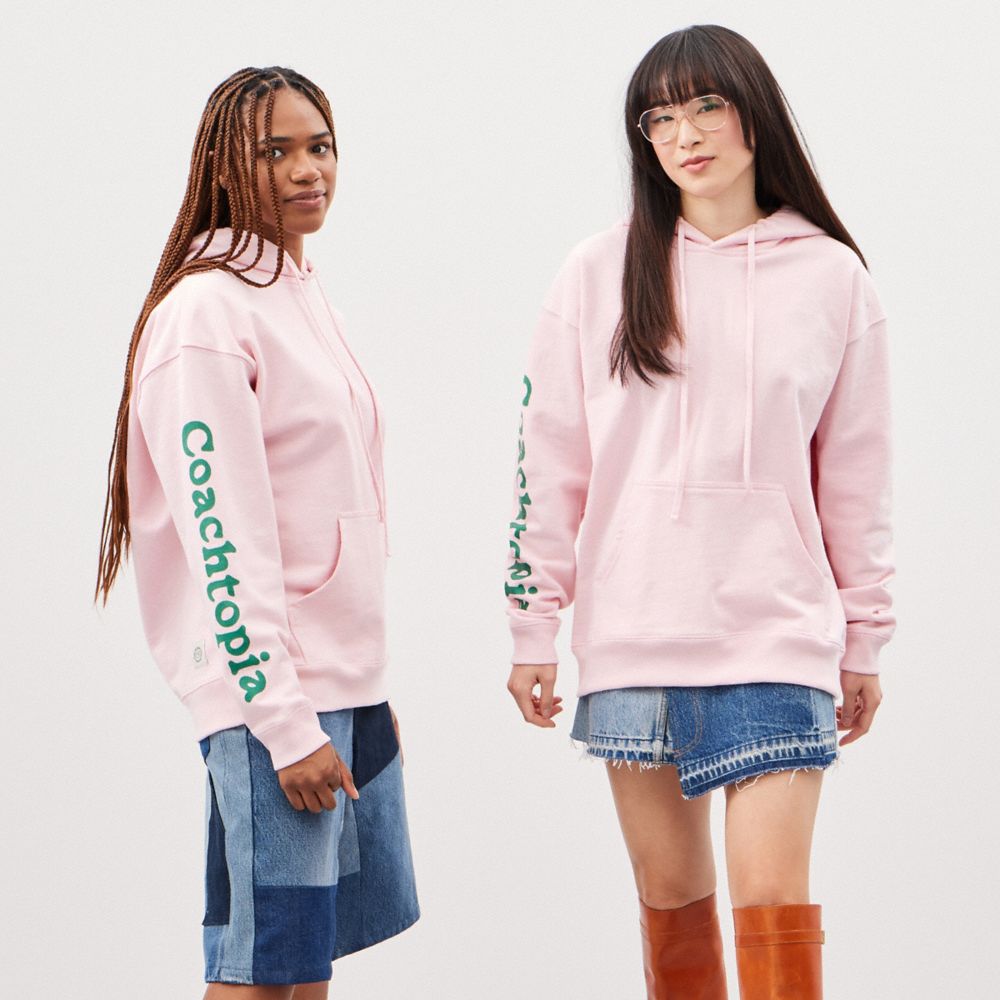 Pink/Multi Coach Hoodie In 100% Recycled Cotton: 3 Clouds | COH866898