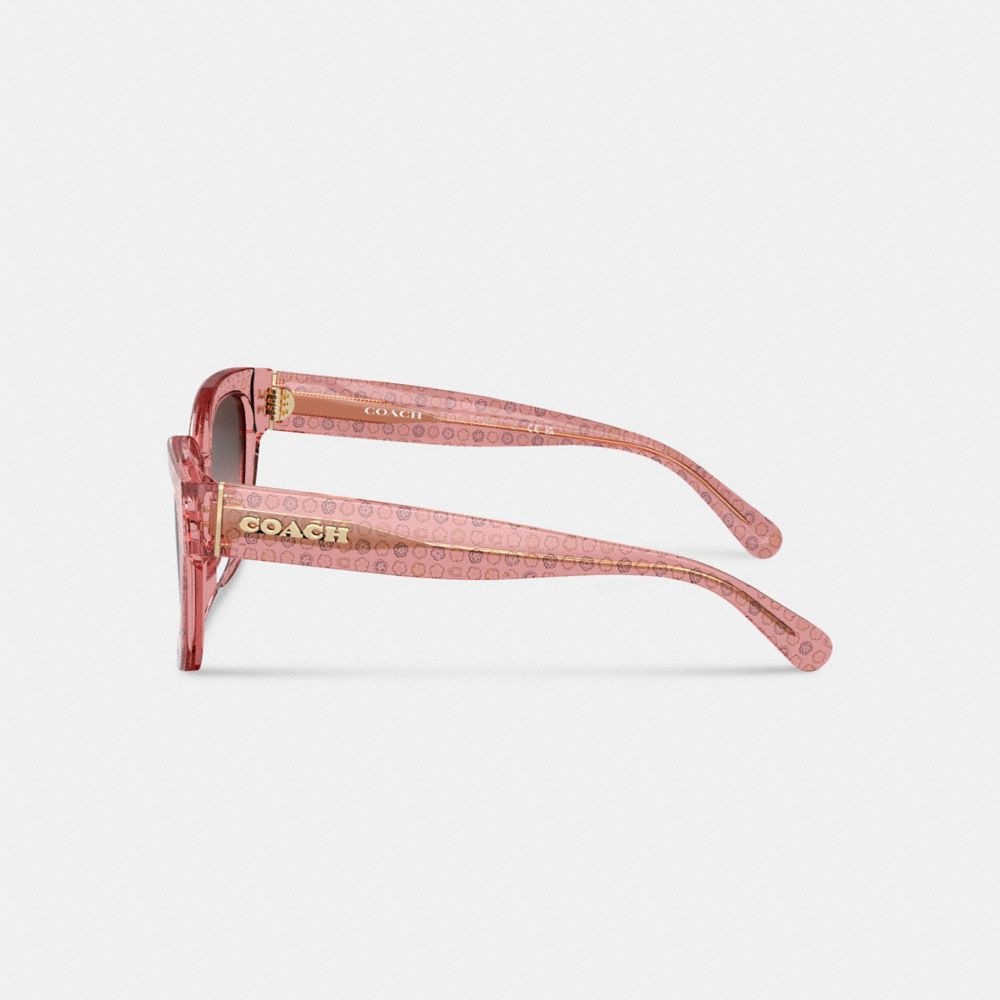 Pink Floral Coach Signature Round Sunglasses | COH866334