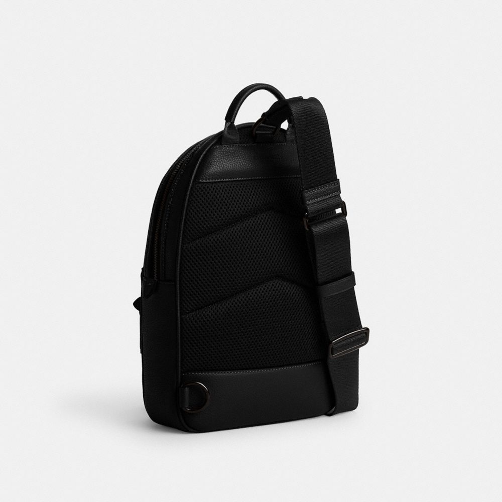 Polished Pebble Leather/Black Coach Charter Pack | COH866589