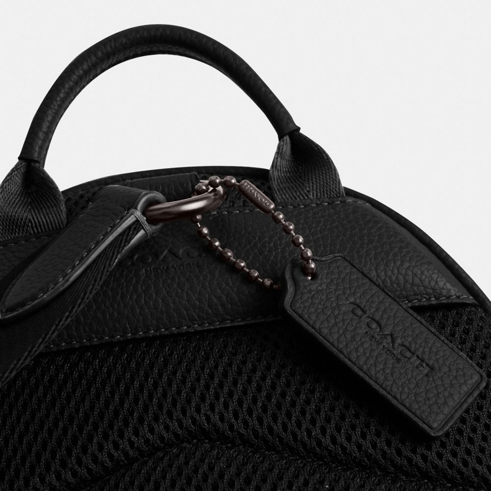 Polished Pebble Leather/Black Coach Charter Pack | COH866589