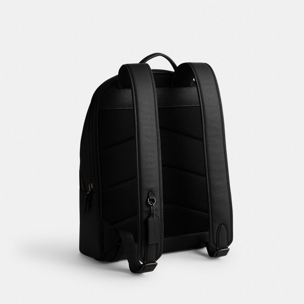 Polished Pebble Leather/Black Coach Charter Backpack | COH865472