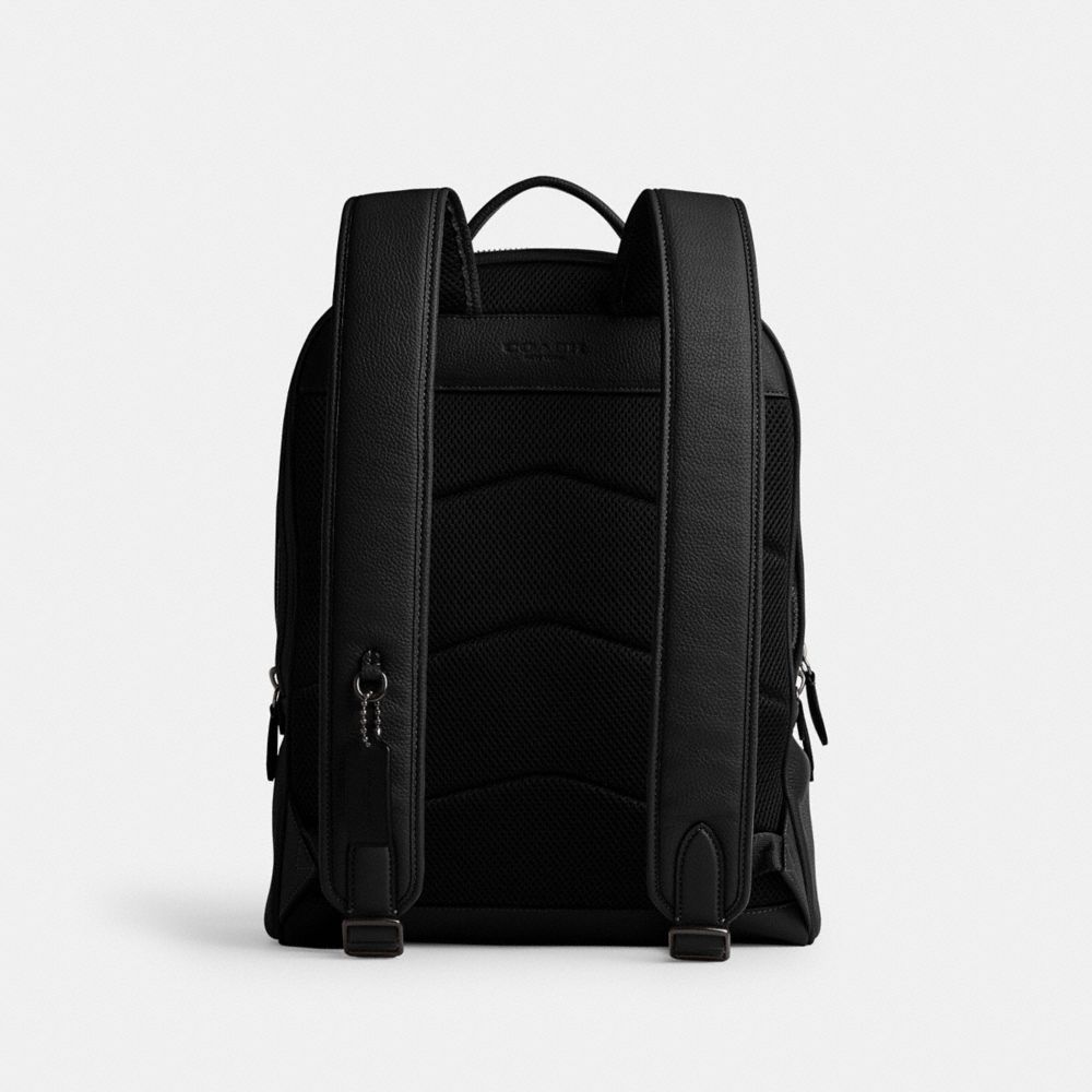Polished Pebble Leather/Black Coach Charter Backpack | COH865472