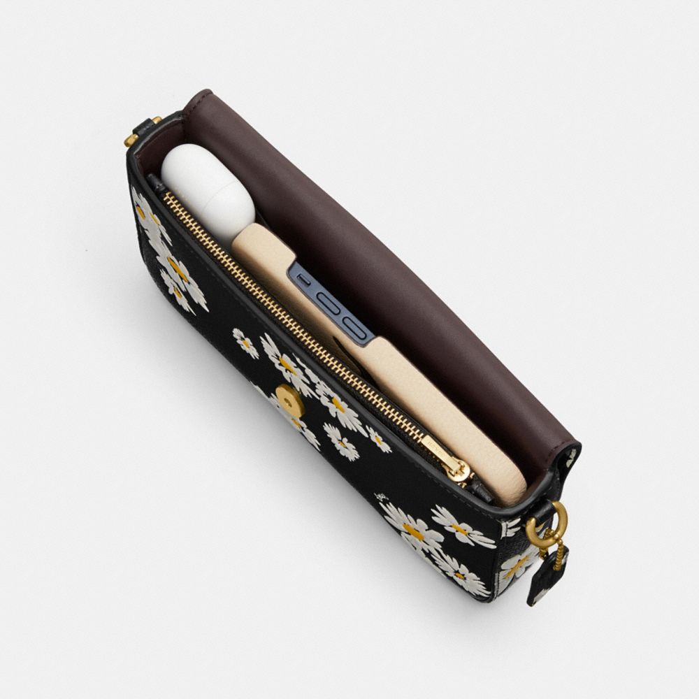 Polished Pebble Leather/Brass/Black Multi Coach Wyn Crossbody Bag With Floral Print | COH865429