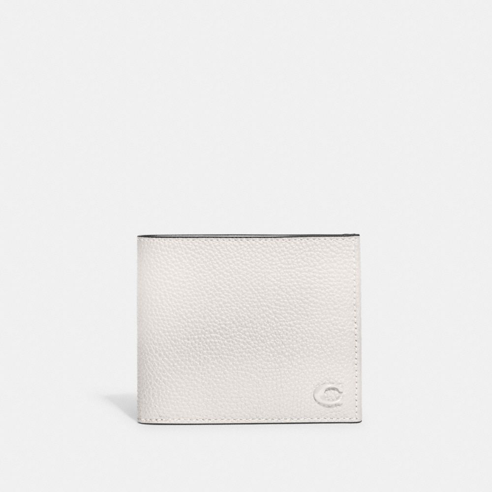 Polished Pebble Leather/Chalk Coach Double Billfold Wallet | COH866699