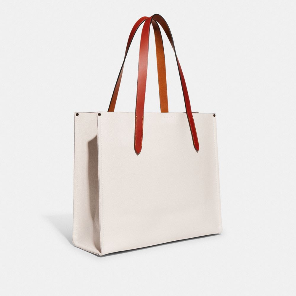 Polished Pebble Leather/Chalk Multi Coach Relay Tote Bag With Graphic | COH866527