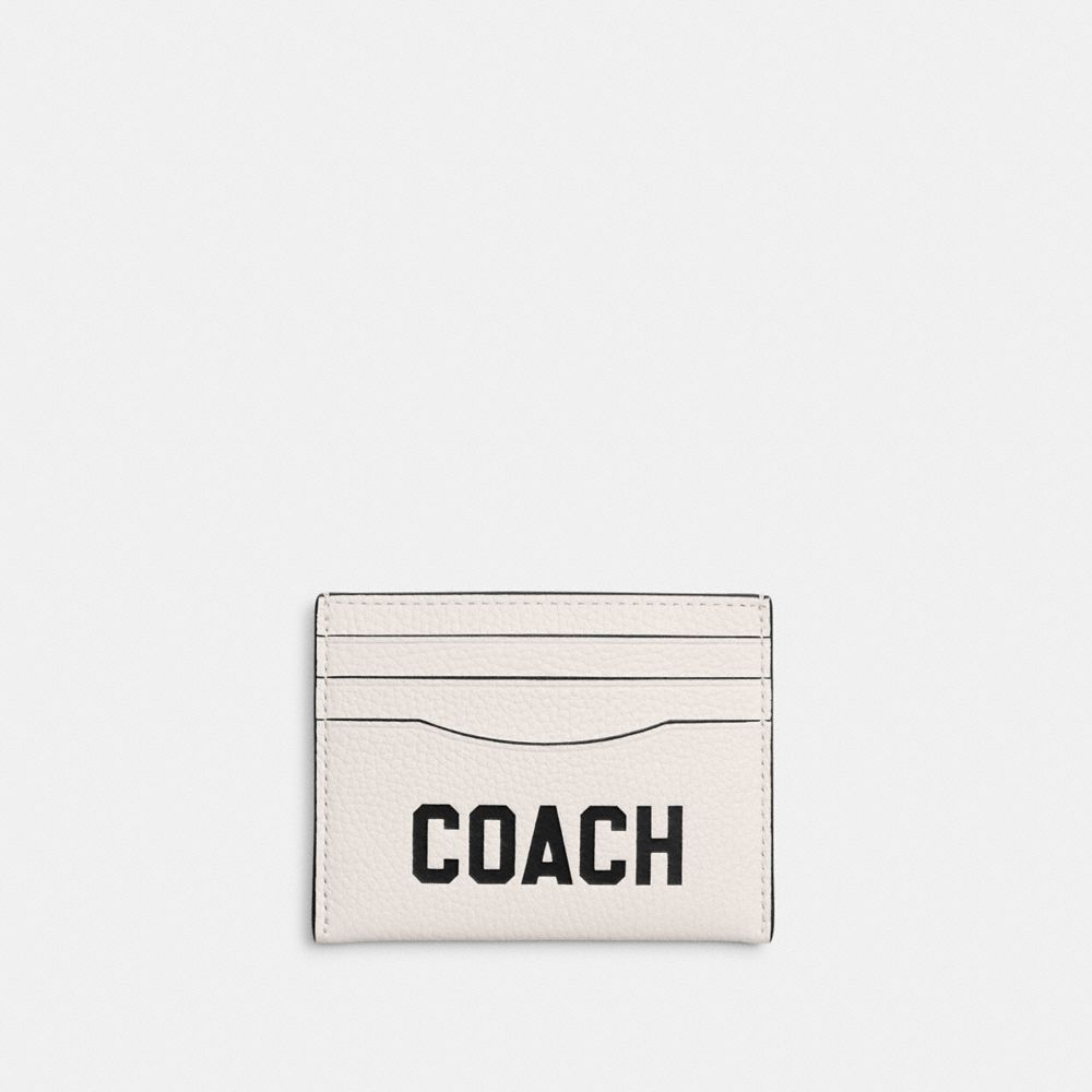 Polished Pebble Leather/Chalk Multi Coach Card Case With Graphic | COH866770