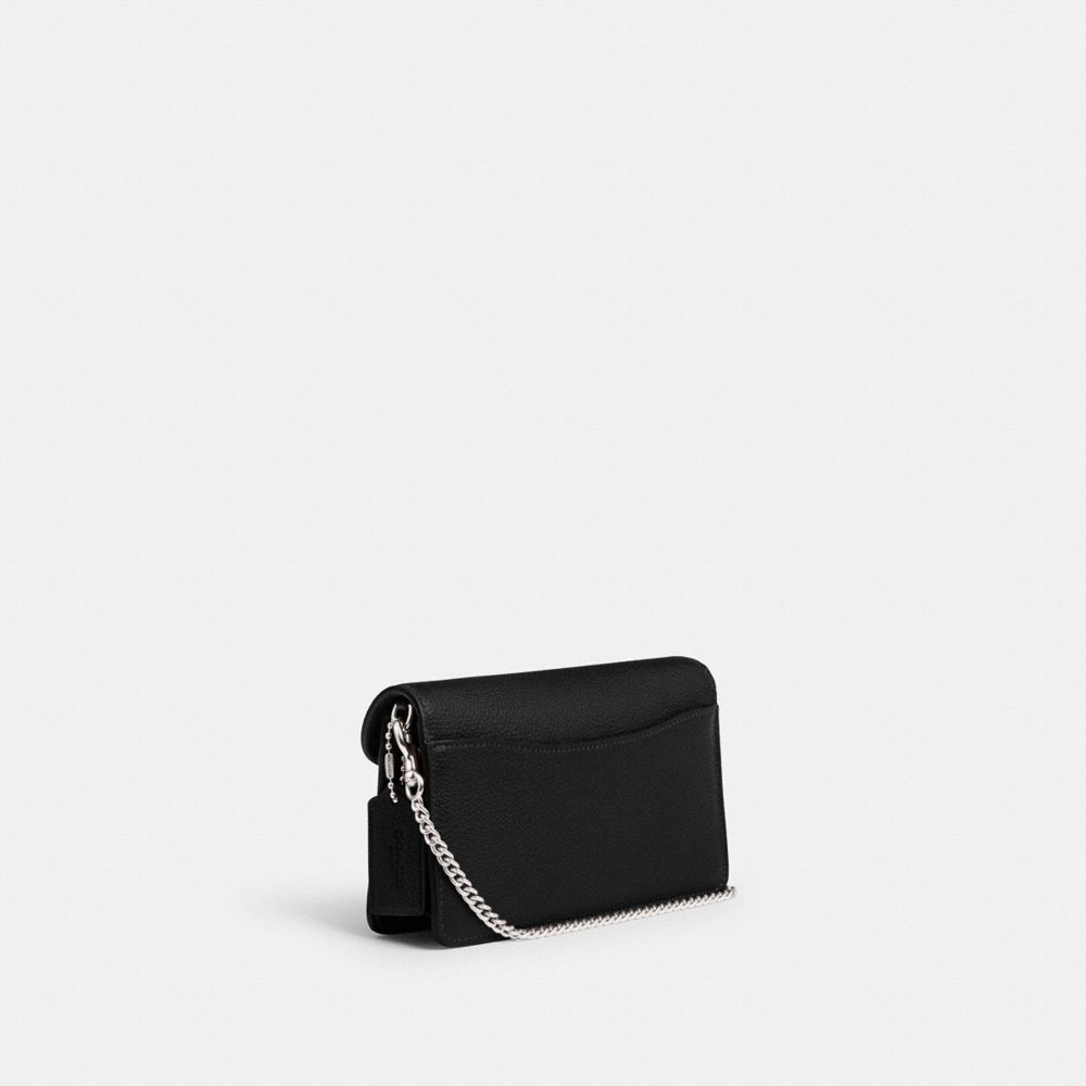 Polished Pebble Leather/Silver/Black Coach Tabby Chain Clutch | COH865214