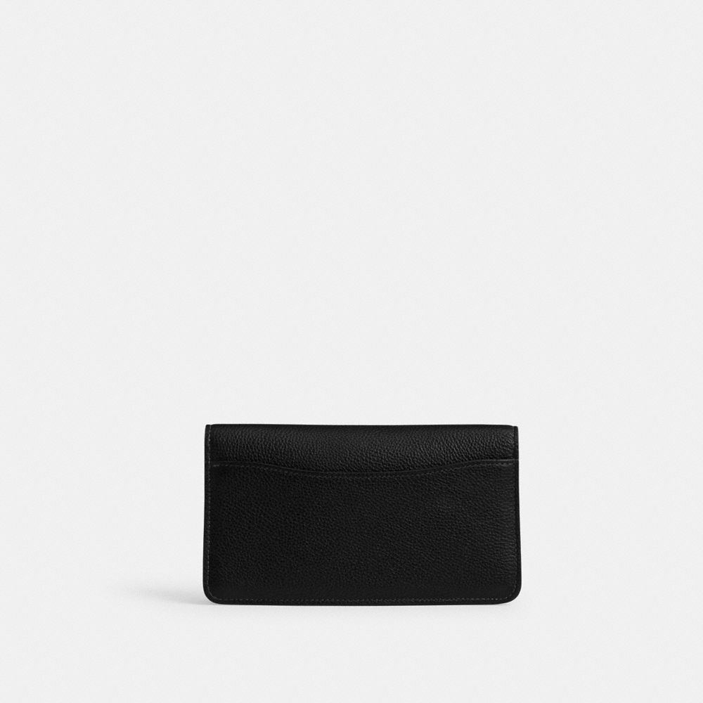 Polished Pebble Leather/Silver/Black Coach Tabby Chain Clutch | COH865214