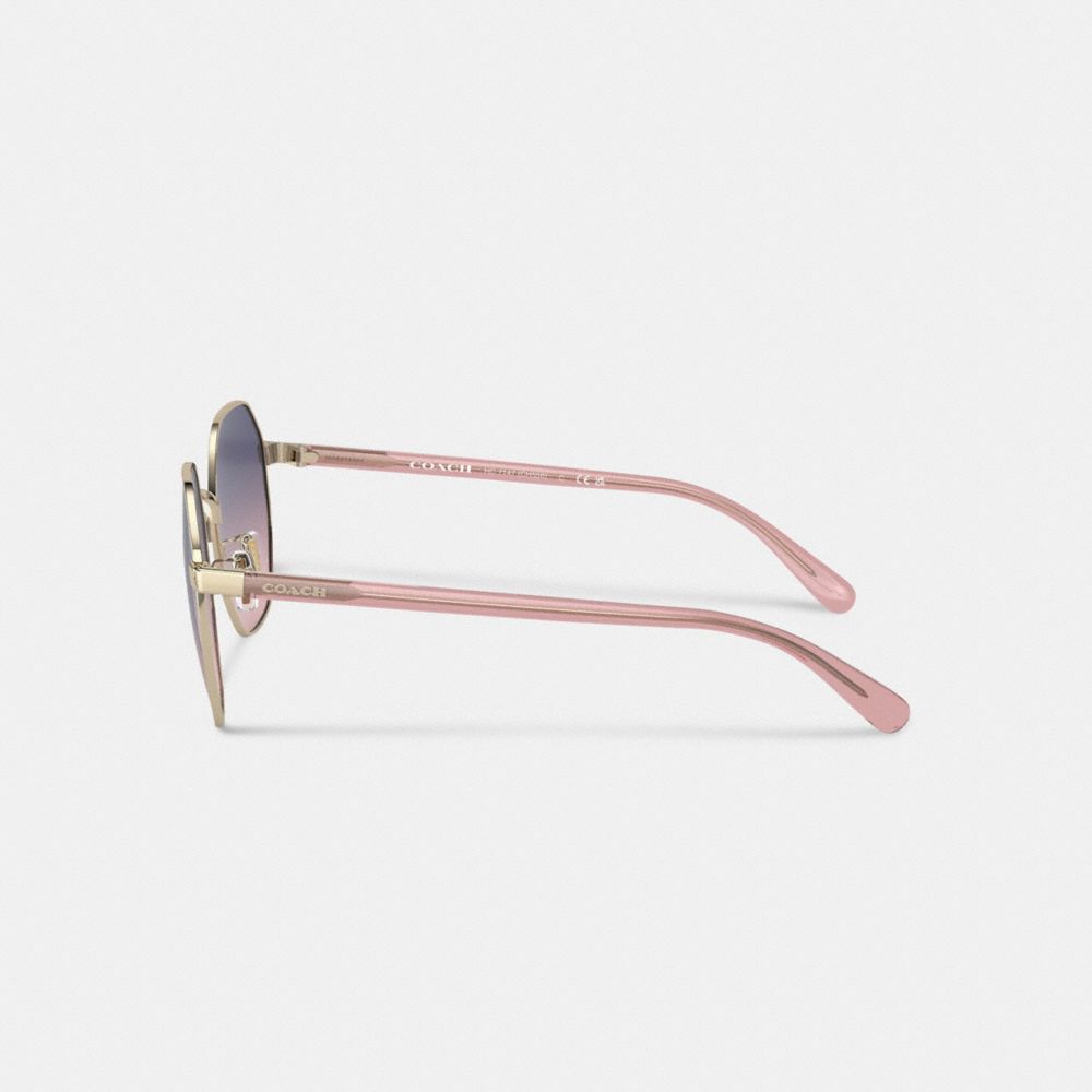 Purple/Pink Coach Metal Hexagon Sunglasses | COH866356