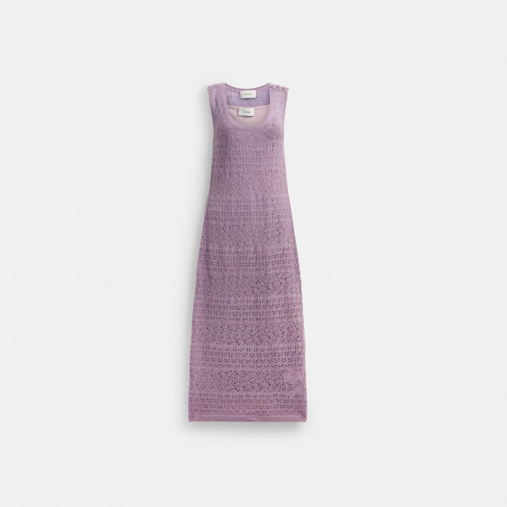 Purple Coach Lace Knit Dress | COH866063
