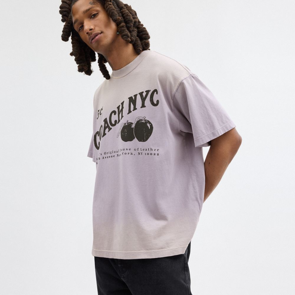 Purple Coach Signature Apple T Shirt | COH866921