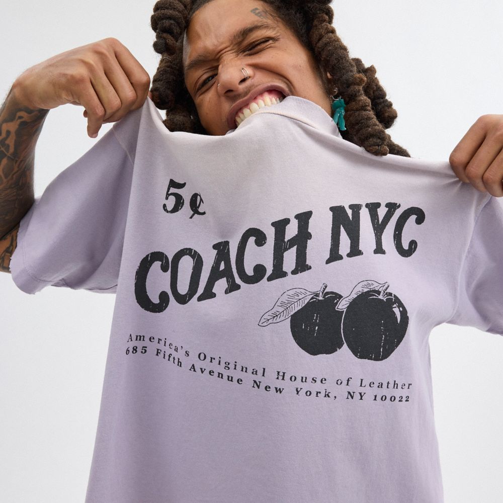 Purple Coach Signature Apple T Shirt | COH866921