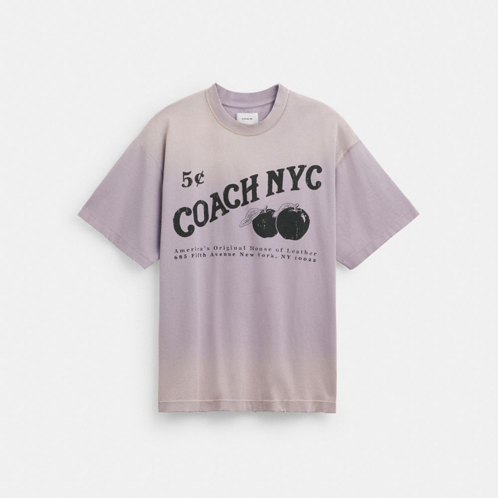 Purple Coach Signature Apple T Shirt | COH866921