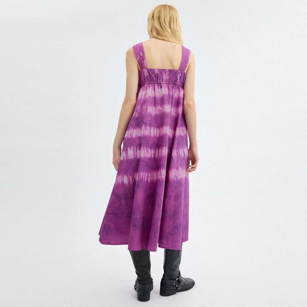 Purple Coach Tie Dye Sleeveless Dress In Organic Cotton | COH866069