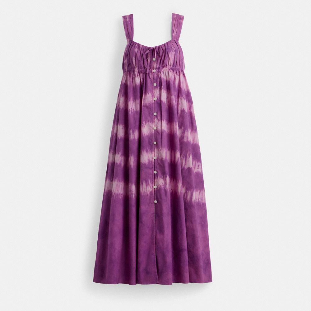 Purple Coach Tie Dye Sleeveless Dress In Organic Cotton | COH866069