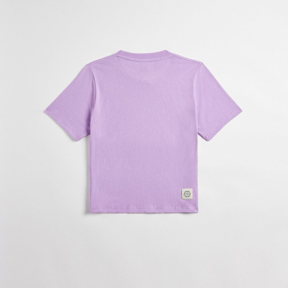 Purple Multi Coach Cropped Tee: Best Friends Bunny | COH865971