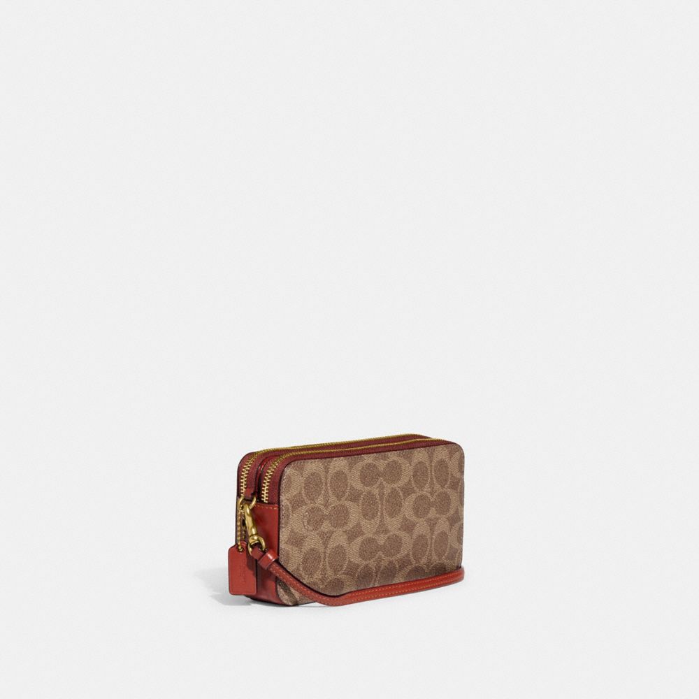 Refined Calf Leather/Brass/Tan/Rust Coach Kira Crossbody Bag In Colorblock Signature Canvas | COH865637