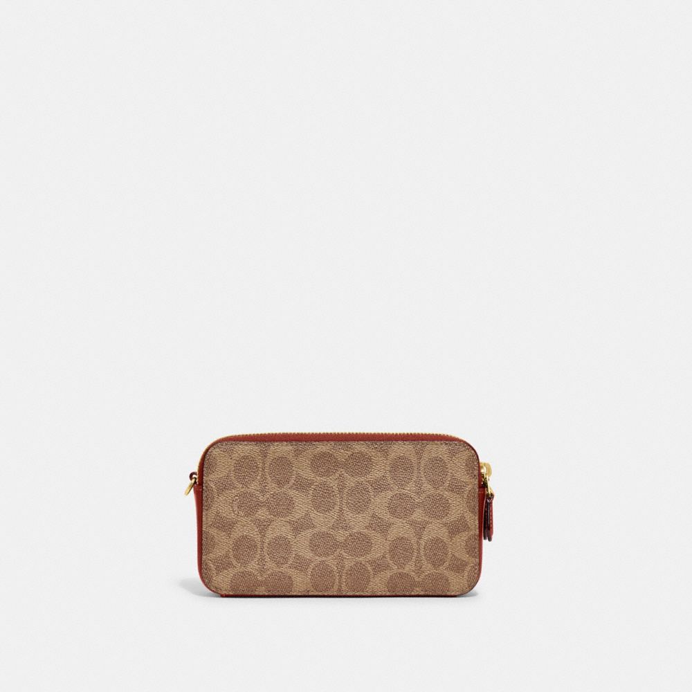 Refined Calf Leather/Brass/Tan/Rust Coach Kira Crossbody Bag In Colorblock Signature Canvas | COH865637