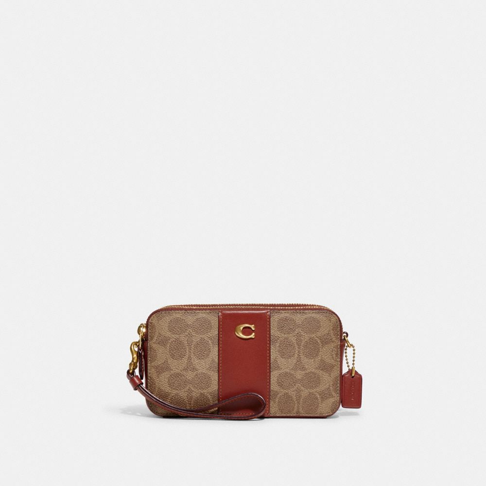 Refined Calf Leather/Brass/Tan/Rust Coach Kira Crossbody Bag In Colorblock Signature Canvas | COH865637