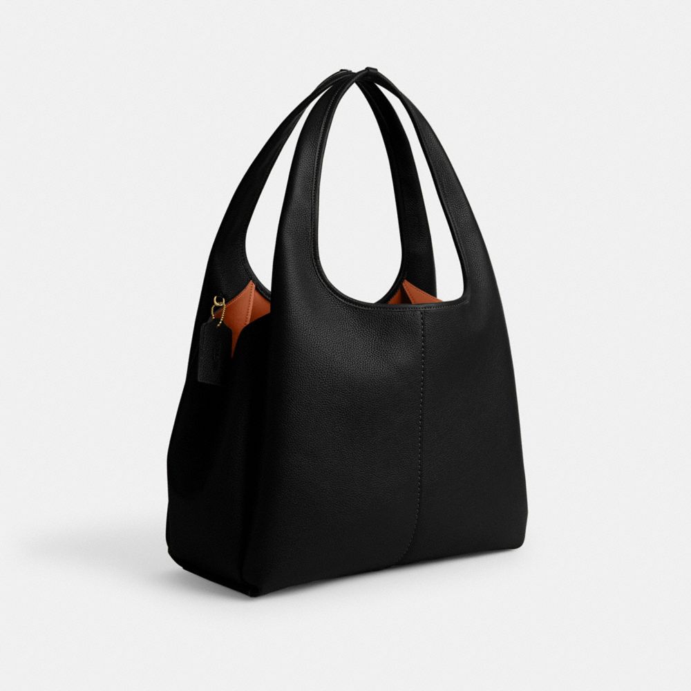 Refined Pebble Leather/Brass/Black Coach Lana Shoulder Bag | COH865122