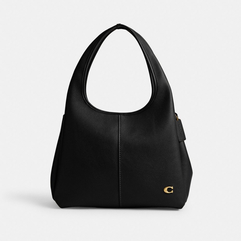 Refined Pebble Leather/Brass/Black Coach Lana Shoulder Bag | COH865122