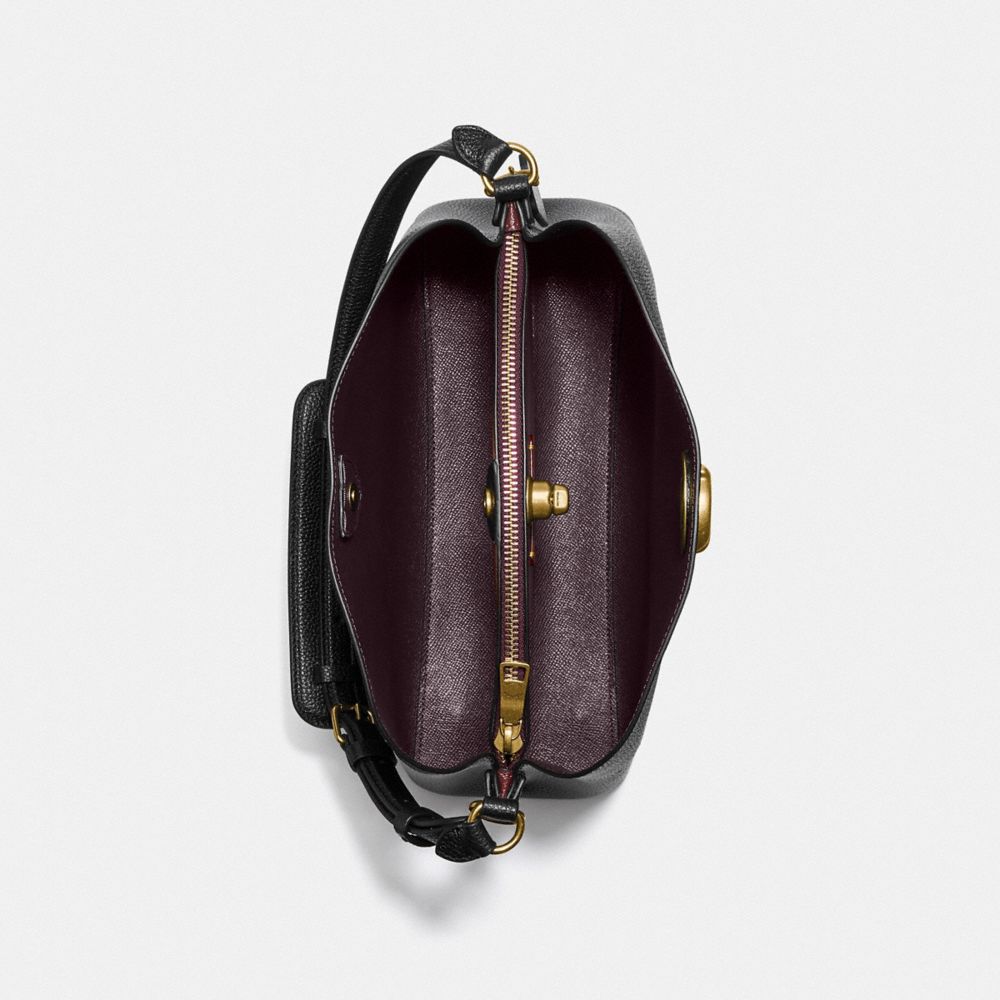 Refined Pebble Leather/Brass/Black Coach Willow Shoulder Bag | COH864950