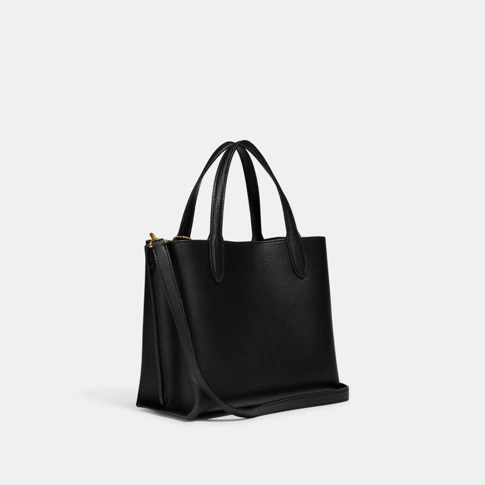 Refined Pebble Leather/Brass/Black Coach Willow Tote Bag 24 | COH865327