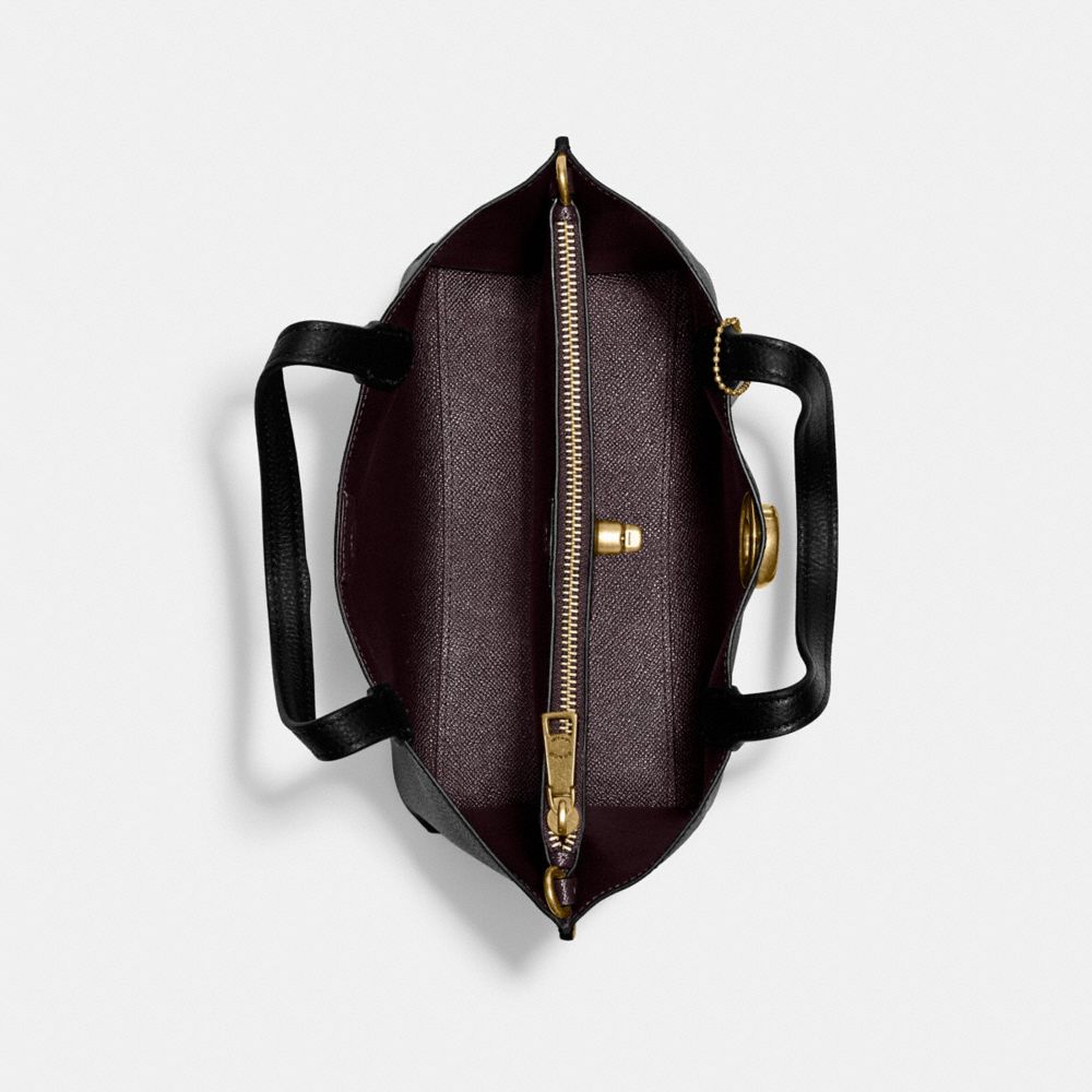 Refined Pebble Leather/Brass/Black Coach Willow Tote Bag 24 | COH865327
