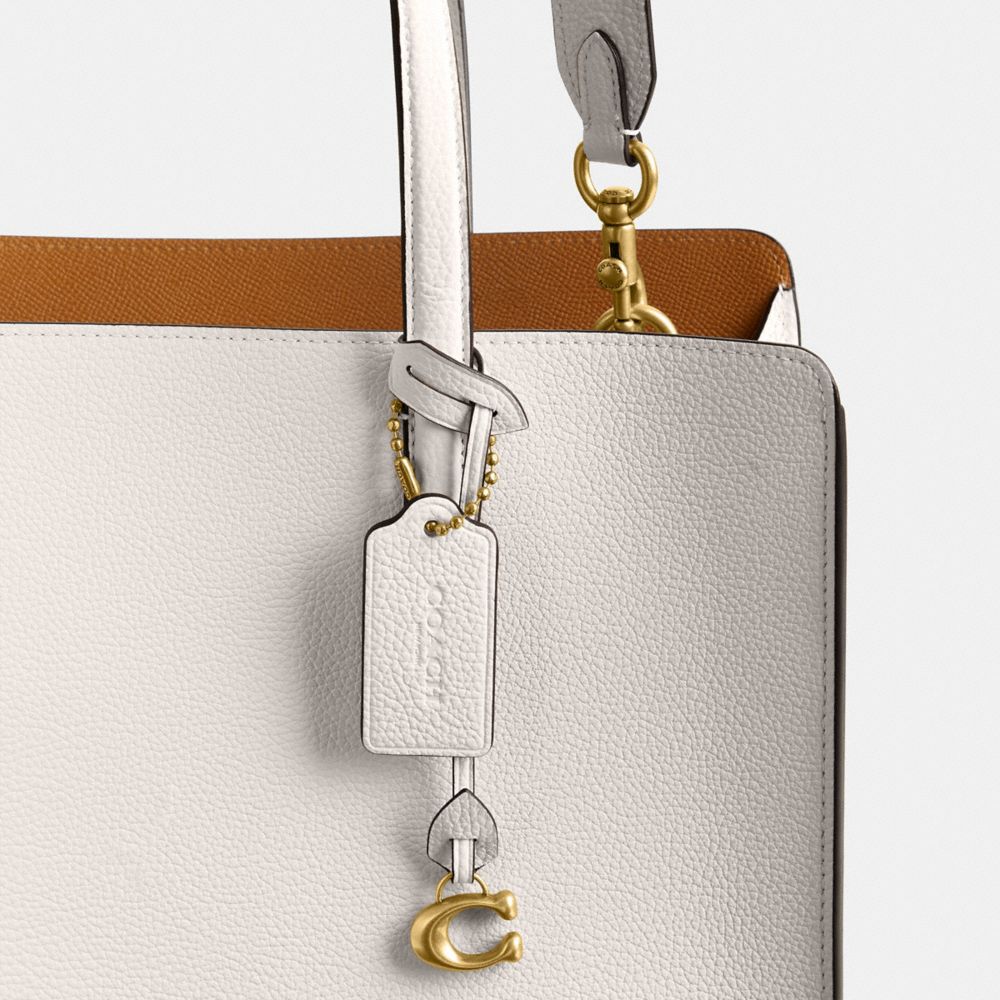 Refined Pebble Leather/Brass/Chalk Coach Carter Carryall Bag | COH865028