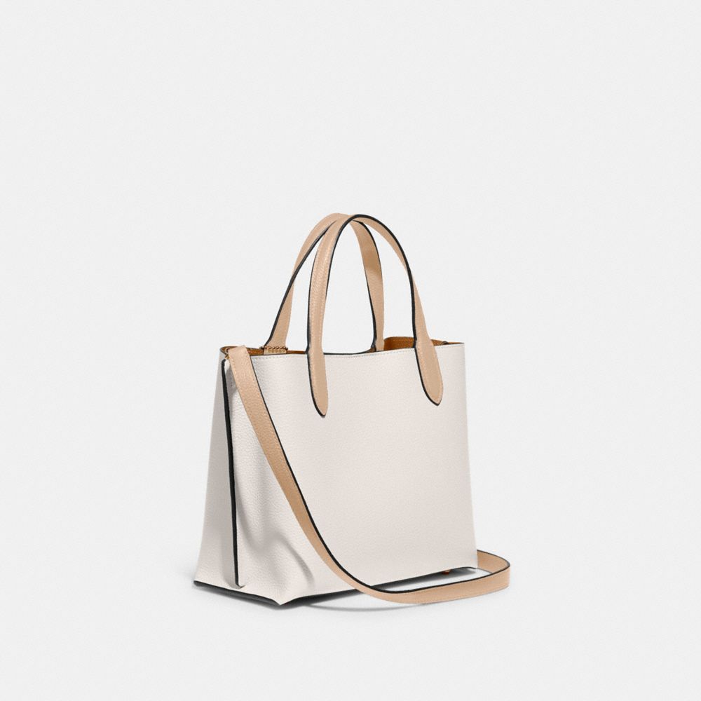 Refined Pebble Leather/Brass/Chalk Multi Coach Willow Tote Bag 24 In Colorblock | COH865063