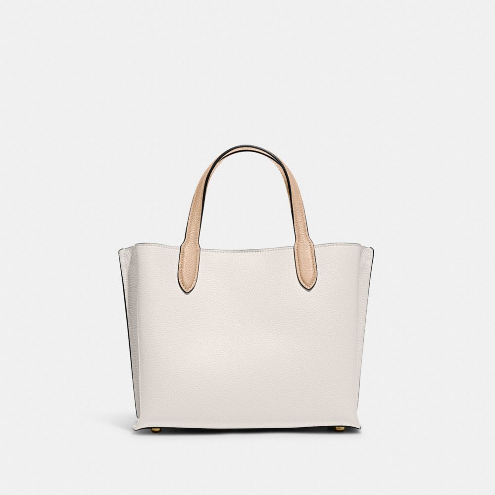 Refined Pebble Leather/Brass/Chalk Multi Coach Willow Tote Bag 24 In Colorblock | COH865063