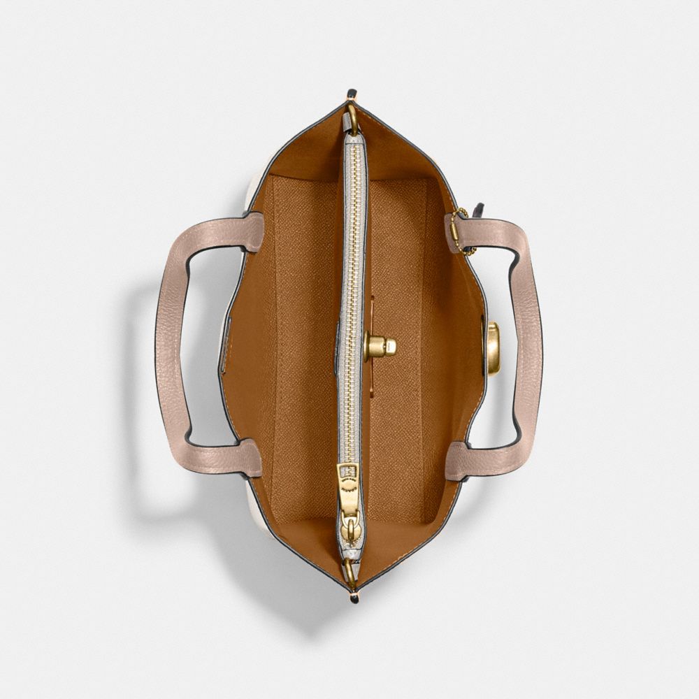 Refined Pebble Leather/Brass/Chalk Multi Coach Willow Tote Bag 24 In Colorblock | COH865063