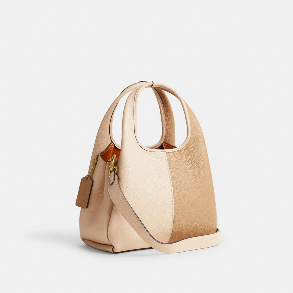 Refined Pebble Leather/Brass/Ivory Multi Coach Lana Shoulder Bag 23 In Colorblock | COH865187