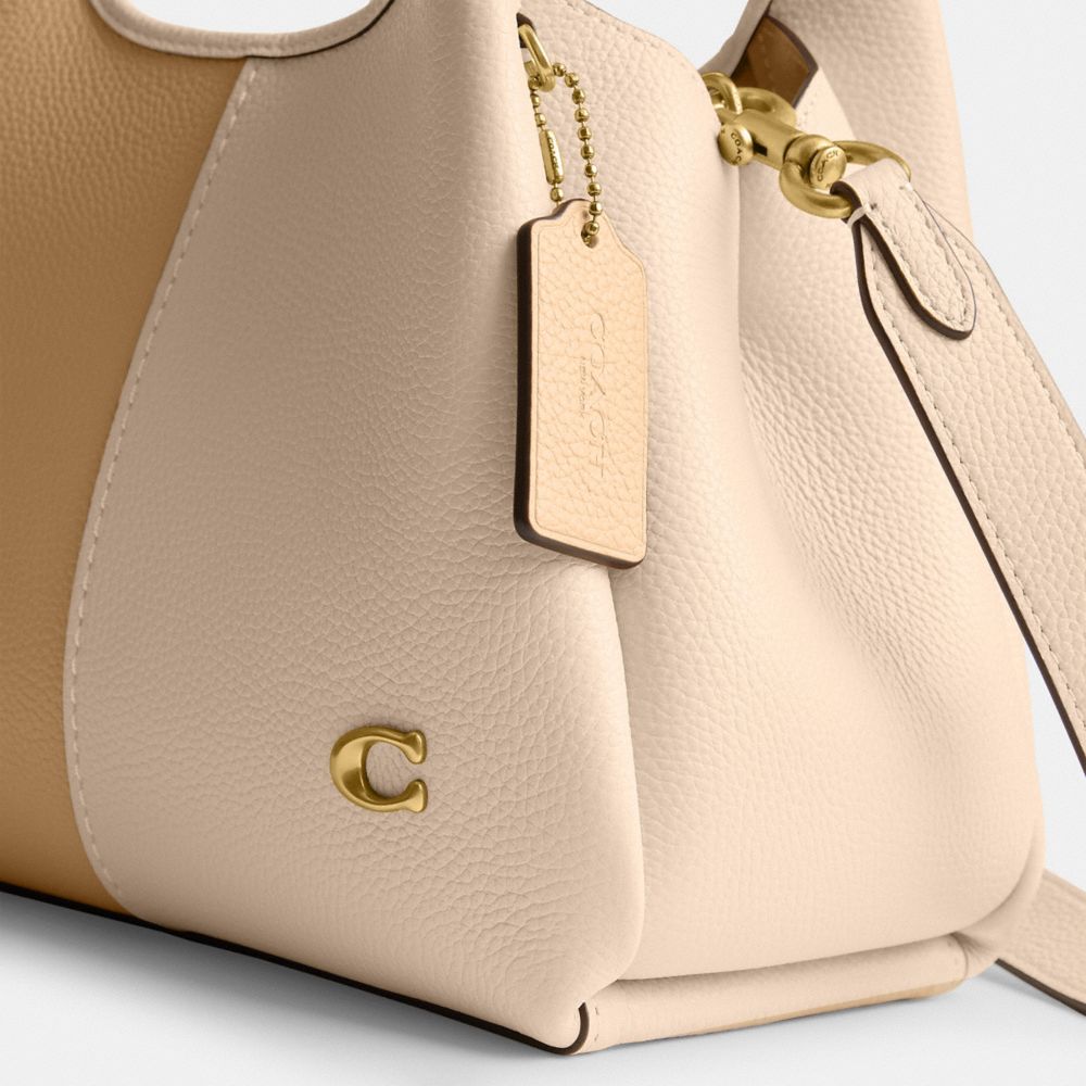 Refined Pebble Leather/Brass/Ivory Multi Coach Lana Shoulder Bag 23 In Colorblock | COH865187