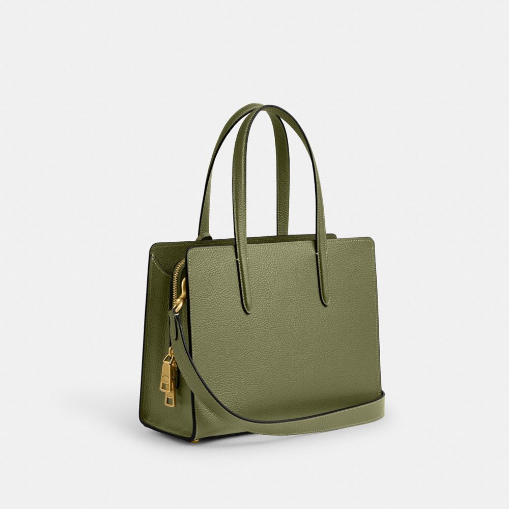Refined Pebble Leather/Brass/Moss Coach Carter Carryall Bag 28 | COH865013