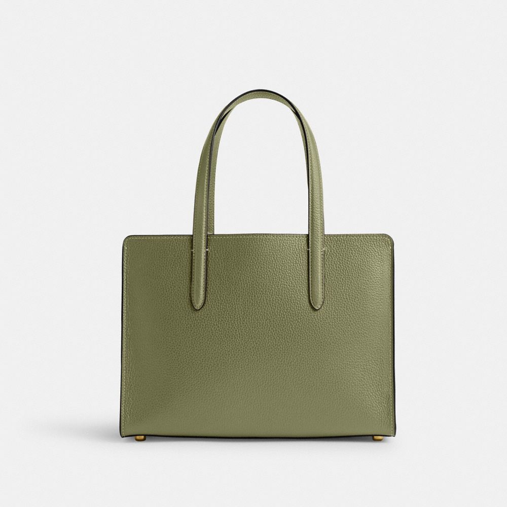 Refined Pebble Leather/Brass/Moss Coach Carter Carryall Bag 28 | COH865013