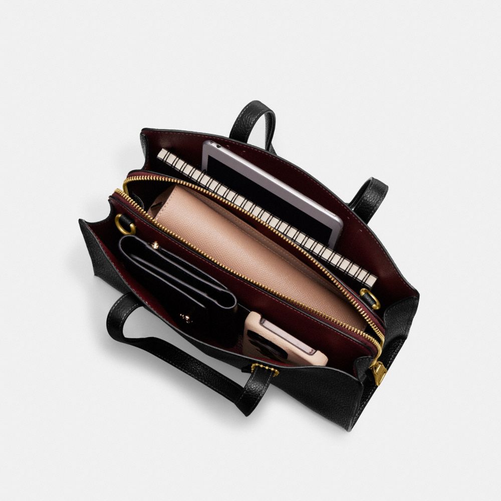 Refined Pebble Leather/Brass/Moss Coach Carter Carryall Bag 28 | COH865013