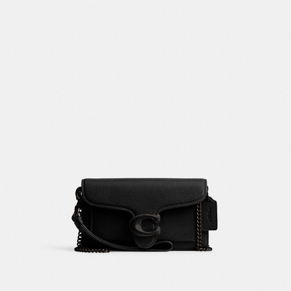 Refined Pebble Leather/Pewter/Black Coach Tabby Crossbody Wristlet | COH865241