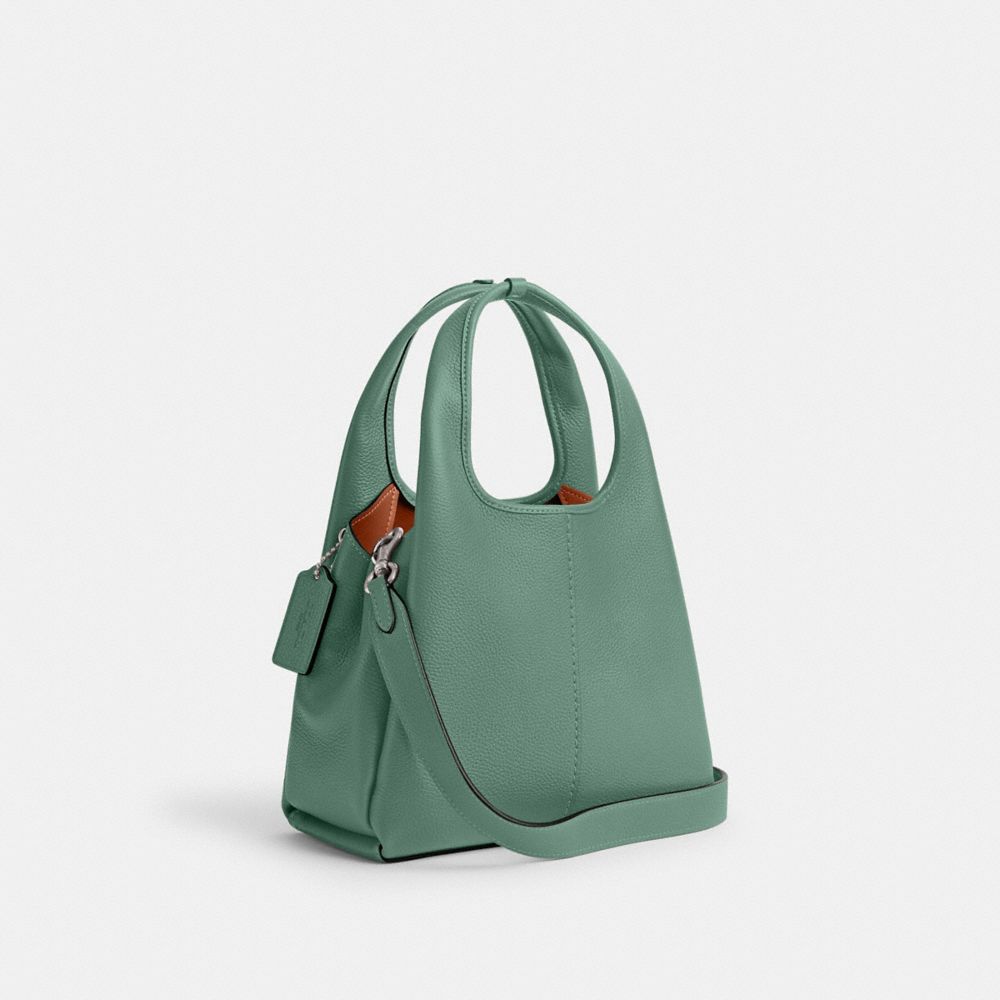 Refined Pebble Leather/Silver/Aquamarine Coach Lana Shoulder Bag 23 | COH865113