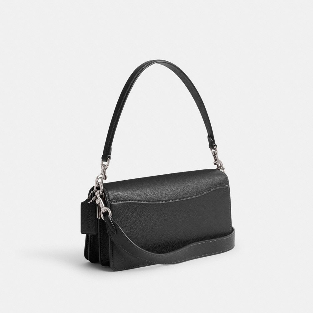 Refined Pebble Leather/Silver/Black Coach Tabby Shoulder Bag 26 | COH864761