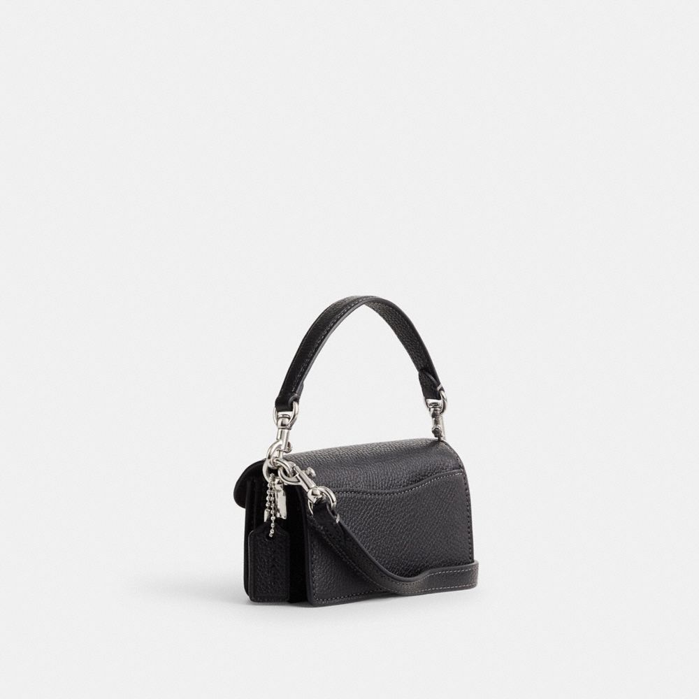 Refined Pebble Leather/Silver/Black Coach Tabby Bag 12 | COH865286