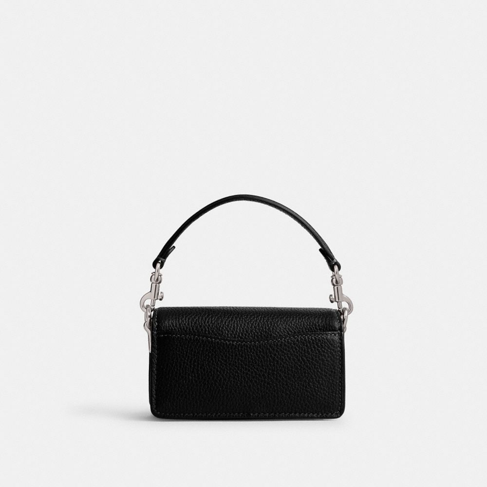 Refined Pebble Leather/Silver/Black Coach Tabby Bag 12 | COH865286