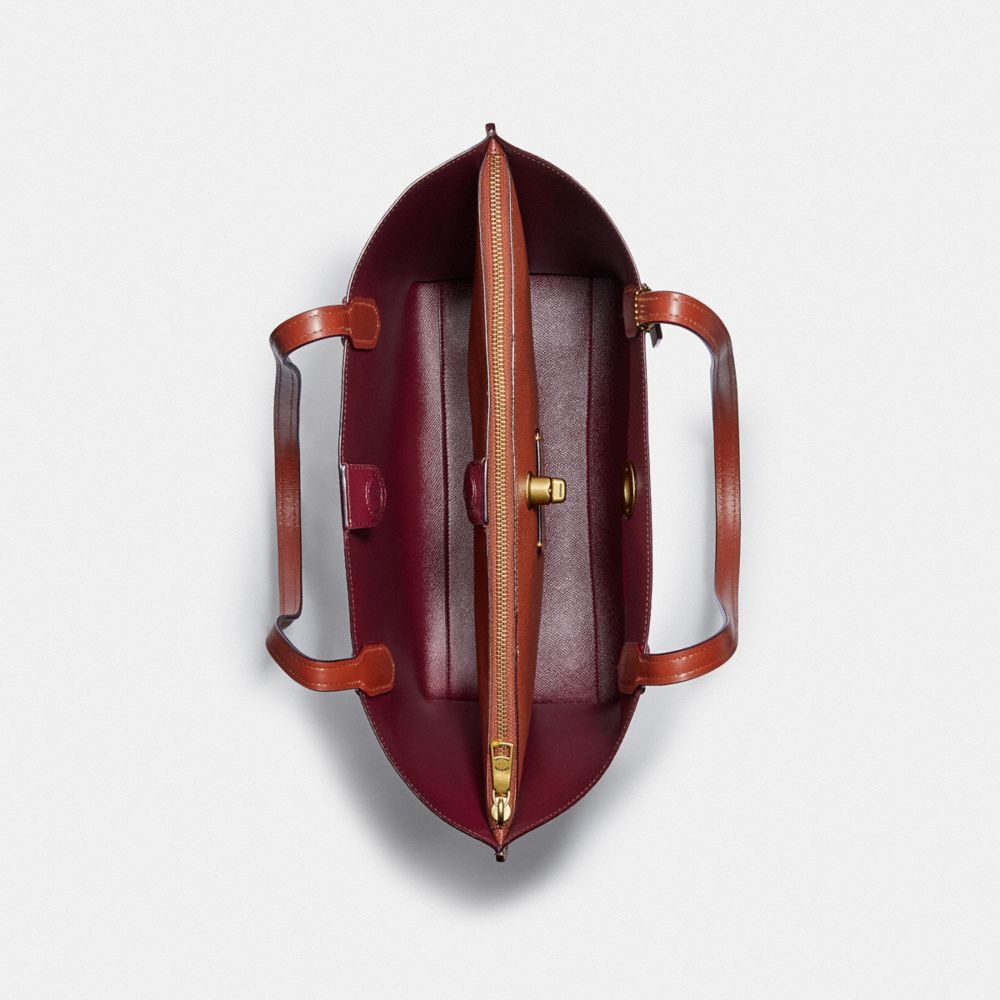 Signature Coated Canvas/Brass/Tan/Rust Coach Willow Tote Bag In Signature Canvas | COH865061