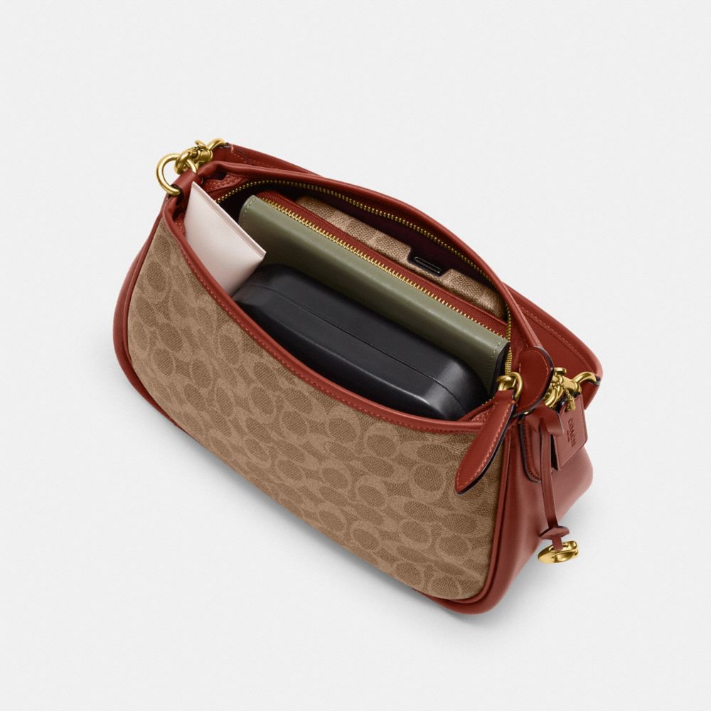 Signature Coated Canvas/Brass/Tan/Rust Coach Cary Crossbody Bag In Signature Canvas | COH865354