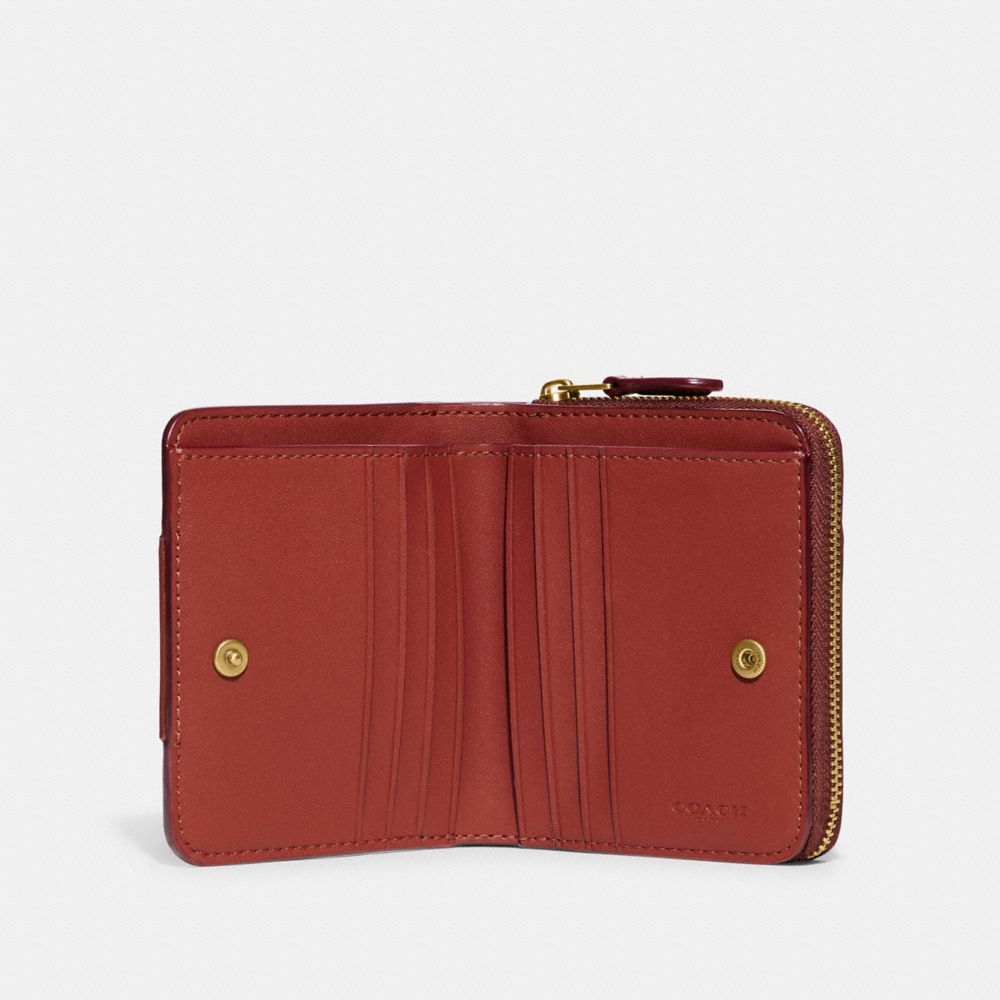 Signature Coated Canvas/Brass/Tan/Rust Coach Billfold Wallet In Colorblock Signature Canvas | COH865613